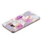 For Samsung Galaxy S8+ Flat Plating Splicing Gilding Protective Case(Purple White Marble Color Matching) - 3