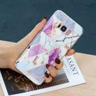 For Samsung Galaxy S8+ Flat Plating Splicing Gilding Protective Case(Purple White Marble Color Matching) - 4
