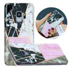 For Samsung Galaxy S9 Flat Plating Splicing Gilding Protective Case(Grey Pink White Marble Color Matching) - 1