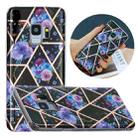 For Samsung Galaxy S9 Flat Plating Splicing Gilding Protective Case(Black Background Flower Matching Color) - 1