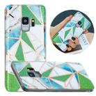 For Samsung Galaxy S9 Flat Plating Splicing Gilding Protective Case(Green Triangle Body Color Matching) - 1