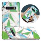 For Samsung Galaxy S10 Flat Plating Splicing Gilding Protective Case(Green Triangle Body Color Matching) - 1