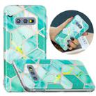 For Samsung Galaxy S10e Flat Plating Splicing Gilding Protective Case(Green Glitter Color Matching) - 1