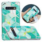 For Samsung Galaxy S10+ Flat Plating Splicing Gilding Protective Case(Green Glitter Color Matching) - 1