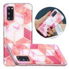 For Samsung Galaxy S20 Flat Plating Splicing Gilding Protective Case(Cherry Glitter Color Matching) - 1