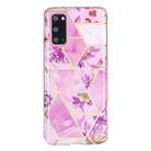 For Samsung Galaxy S20 Flat Plating Splicing Gilding Protective Case(Purple Flowers Color Matching) - 2