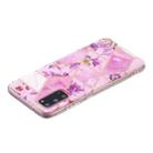 For Samsung Galaxy S20 Flat Plating Splicing Gilding Protective Case(Purple Flowers Color Matching) - 3
