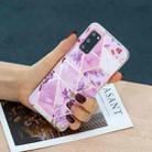 For Samsung Galaxy S20 Flat Plating Splicing Gilding Protective Case(Purple Flowers Color Matching) - 4