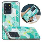 For Samsung Galaxy S20 Ultra Flat Plating Splicing Gilding Protective Case(Green Glitter Color Matching) - 1