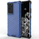 For Samsung Galaxy S21 Ultra 5G Shockproof Honeycomb PC + TPU Protective Case(Blue) - 1
