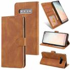 For Samsung Galaxy S10 Fantasy Classic Skin-feel Calfskin Texture Magnetic Buckle Horizontal Flip PU Leather Case with Holder & Card Slot & Wallet(Brown) - 1