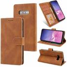 For Samsung Galaxy S10e Fantasy Classic Skin-feel Calfskin Texture Magnetic Buckle Horizontal Flip PU Leather Case with Holder & Card Slot & Wallet(Brown) - 1