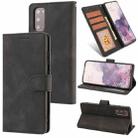 For Samsung Galaxy S20 Fantasy Classic Skin-feel Calfskin Texture Magnetic Buckle Horizontal Flip PU Leather Case with Holder & Card Slot & Wallet(Black) - 1