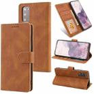 For Samsung Galaxy S20 Fantasy Classic Skin-feel Calfskin Texture Magnetic Buckle Horizontal Flip PU Leather Case with Holder & Card Slot & Wallet(Brown) - 1