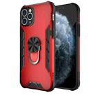 For iPhone 11 Pro Magnetic Frosted PC + Matte TPU Shockproof Casewith Ring Holder (China Red) - 1