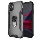 For iPhone 11 Magnetic Frosted PC + Matte TPU Shockproof Case with Ring Holder (Phantom Black) - 1