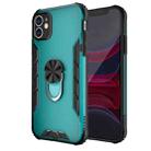 For iPhone 11 Magnetic Frosted PC + Matte TPU Shockproof Case with Ring Holder (Glistening Green) - 1