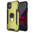For iPhone 11 Magnetic Frosted PC + Matte TPU Shockproof Case with Ring Holder (Olive Yellow) - 1