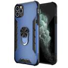 For iPhone 11 Pro Max Magnetic Frosted PC + Matte TPU Shockproof Case with Ring Holder (Classic Blue) - 1