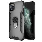 For iPhone 11 Pro Max Magnetic Frosted PC + Matte TPU Shockproof Case with Ring Holder (Phantom Black) - 1
