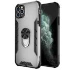 For iPhone 11 Pro Max Magnetic Frosted PC + Matte TPU Shockproof Case with Ring Holder (Milky White) - 1