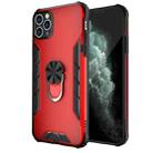 For iPhone 11 Pro Max Magnetic Frosted PC + Matte TPU Shockproof Case with Ring Holder (China Red) - 1