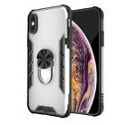 For iPhone XS Max Magnetic Frosted PC + Matte TPU Shockproof Case with Ring Holder(Milky White) - 1