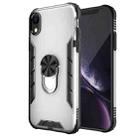 For iPhone XR Magnetic Frosted PC + Matte TPU Shockproof Case with Ring Holder(Milky White) - 1