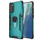 For Samsung Galaxy Note20 Magnetic Frosted PC + Matte TPU Shockproof Case with Ring Holder(Glistening Green) - 1