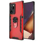 For Samsung Galaxy Note20 Ultra Magnetic Frosted PC + Matte TPU Shockproof Case with Ring Holder(China Red) - 1