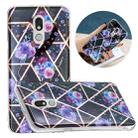 For LG Stylo 5 Flat Plating Splicing Gilding Protective Case(Black Background Flower) - 1