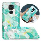 For Xiaomi Redmi Note 9 Flat Plating Splicing Gilding Protective Case(Green Glitter) - 1