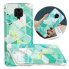 For Xiaomi Redmi Note 9 Pro Flat Plating Splicing Gilding Protective Case(Green Glitter) - 1