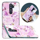 For Xiaomi Redmi Note 8 Pro Flat Plating Splicing Gilding Protective Case(Purple Flowers) - 1