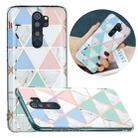 For Xiaomi Redmi Note 8 Pro Flat Plating Splicing Gilding Protective Case(Blue White Green Pink) - 1
