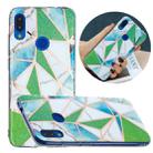 For Xiaomi Redmi Note 7 Flat Plating Splicing Gilding Protective Case(Green Triangle) - 1