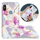 For Xiaomi Redmi Note 6 / Note 6 Pro Flat Plating Splicing Gilding Protective Case(Purple White Marble) - 1