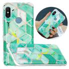 For Xiaomi Redmi Note 6 / Note 6 Pro Flat Plating Splicing Gilding Protective Case(Green Glitter) - 1