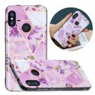 For Xiaomi Redmi 6 Pro / Mi A2 Lite Flat Plating Splicing Gilding Protective Case(Purple Flowers) - 1