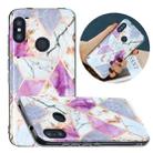 For Xiaomi Redmi 6 Pro / Mi A2 Lite Flat Plating Splicing Gilding Protective Case(Purple White Marble) - 1