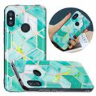 For Xiaomi Redmi 6 Pro / Mi A2 Lite Flat Plating Splicing Gilding Protective Case(Green Glitter) - 1