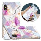 For Xiaomi Redmi Note 5 Pro Flat Plating Splicing Gilding Protective Case(Purple White Marble) - 1