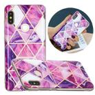 For Xiaomi Redmi Note 5 Pro Flat Plating Splicing Gilding Protective Case(Rose Red Purple) - 1