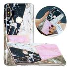 For Xiaomi Redmi Note 5 Pro Flat Plating Splicing Gilding Protective Case(Grey Pink White Marble) - 1