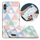 For Xiaomi Redmi Note 5 Pro Flat Plating Splicing Gilding Protective Case(Blue White Green Pink) - 1