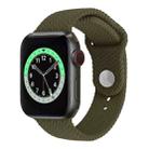 Woven Pattern Silicone Snap Watch Band For Apple Watch Series 7 41mm / 6 & SE & 5 & 4 40mm / 3 & 2 & 1 38mm(Dark Olive Green) - 1