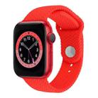 Woven Pattern Silicone Snap Watch Band For Apple Watch Series 7 41mm / 6 & SE & 5 & 4 40mm / 3 & 2 & 1 38mm(Red) - 1