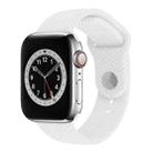 Woven Pattern Silicone Snap Watch Band For Apple Watch Ultra 49mm&Watch Ultra 2 49mm / Series 9&8&7 45mm / SE 3&SE 2&6&SE&5&4 44mm / 3&2&1 42mm(White) - 1