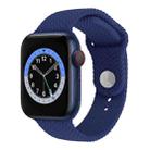 Woven Pattern Silicone Snap Watch Band For Apple Watch Series 7 45mm / 6 & SE & 5 & 4 44mm / 3 & 2 & 1 42mm(Blue) - 1