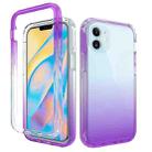 For iPhone 12 mini Shockproof  High Transparency Two-color Gradual Change PC+TPU Candy Colors Protective Case (Purple) - 1